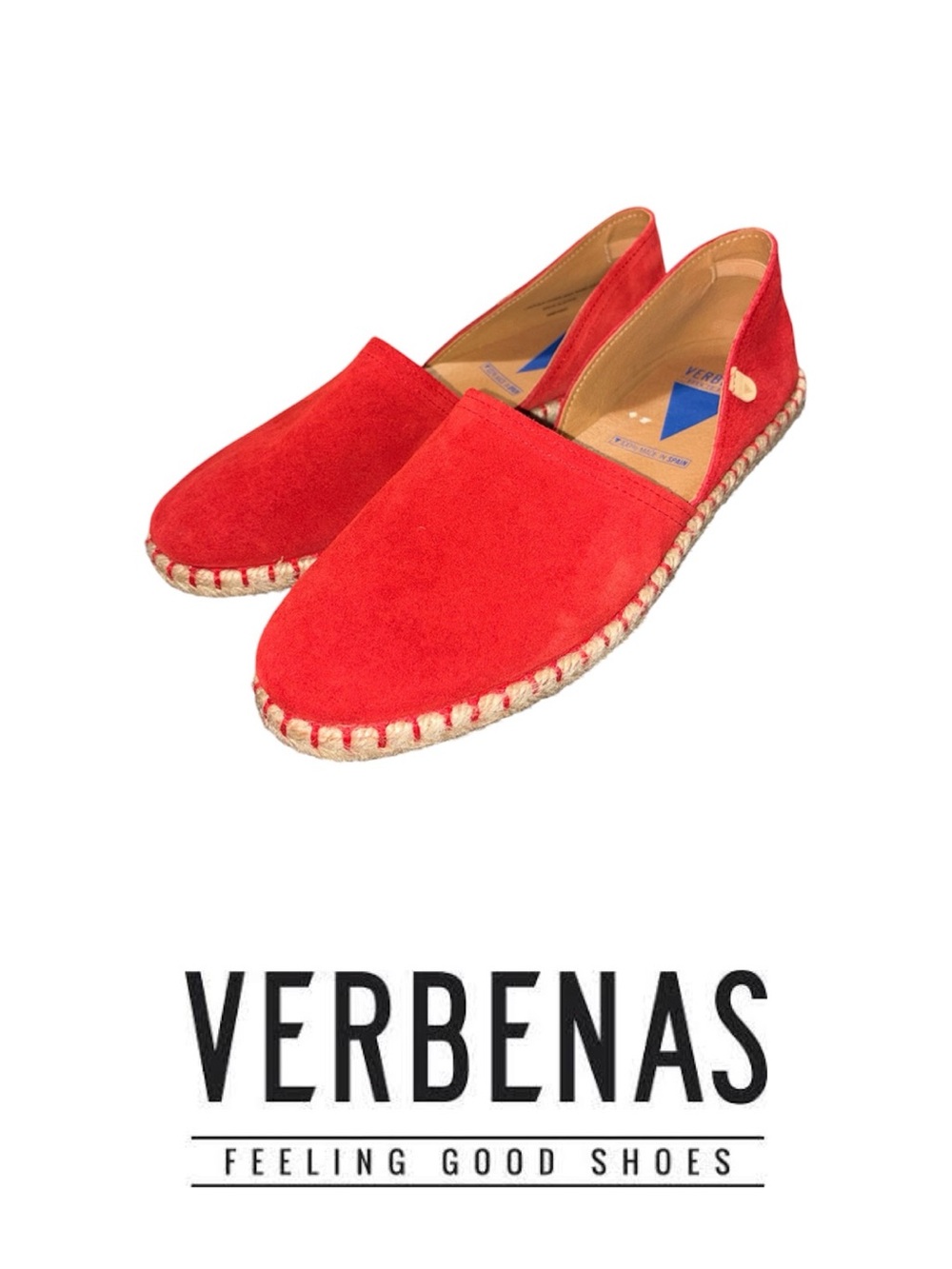 Verbenas Red Leather Espadrille Flats